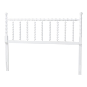Baxton Studio Edaline Bamboo Motif Headboard - Crafted Wood Panel with Decorative Turned Spindle Design for Boho Costal Bedroom, King, White